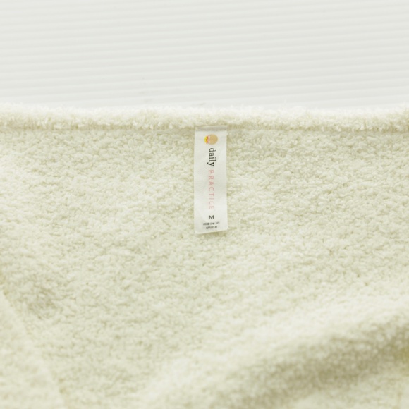 Anthropologie Daily Practice Ivory Fuzzy Teddy Bear Sweater Jogger Set Womens M - Picture 14 of 16